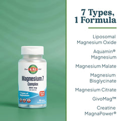 KAL Magnesium Complex 7 label detail highlights seven magnesium forms