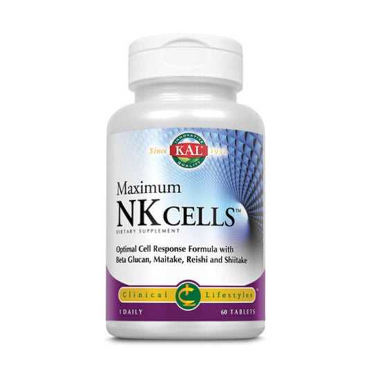 Kal Maximum NK Cells Tablets image highlighting mushroom blend for immune support