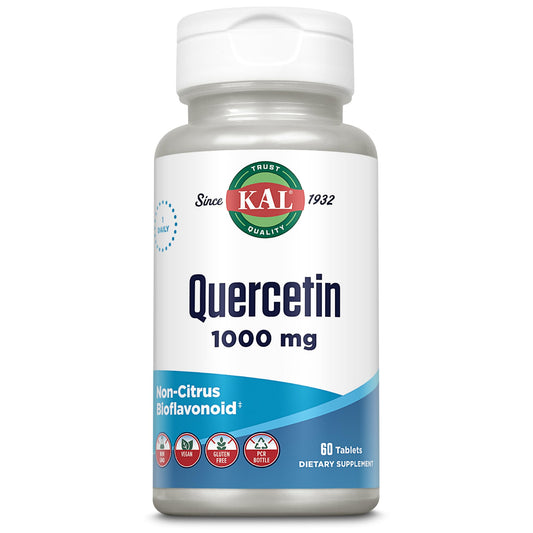 KAL Quercetin 1000mg bottle cap close-up for easy daily immune support.