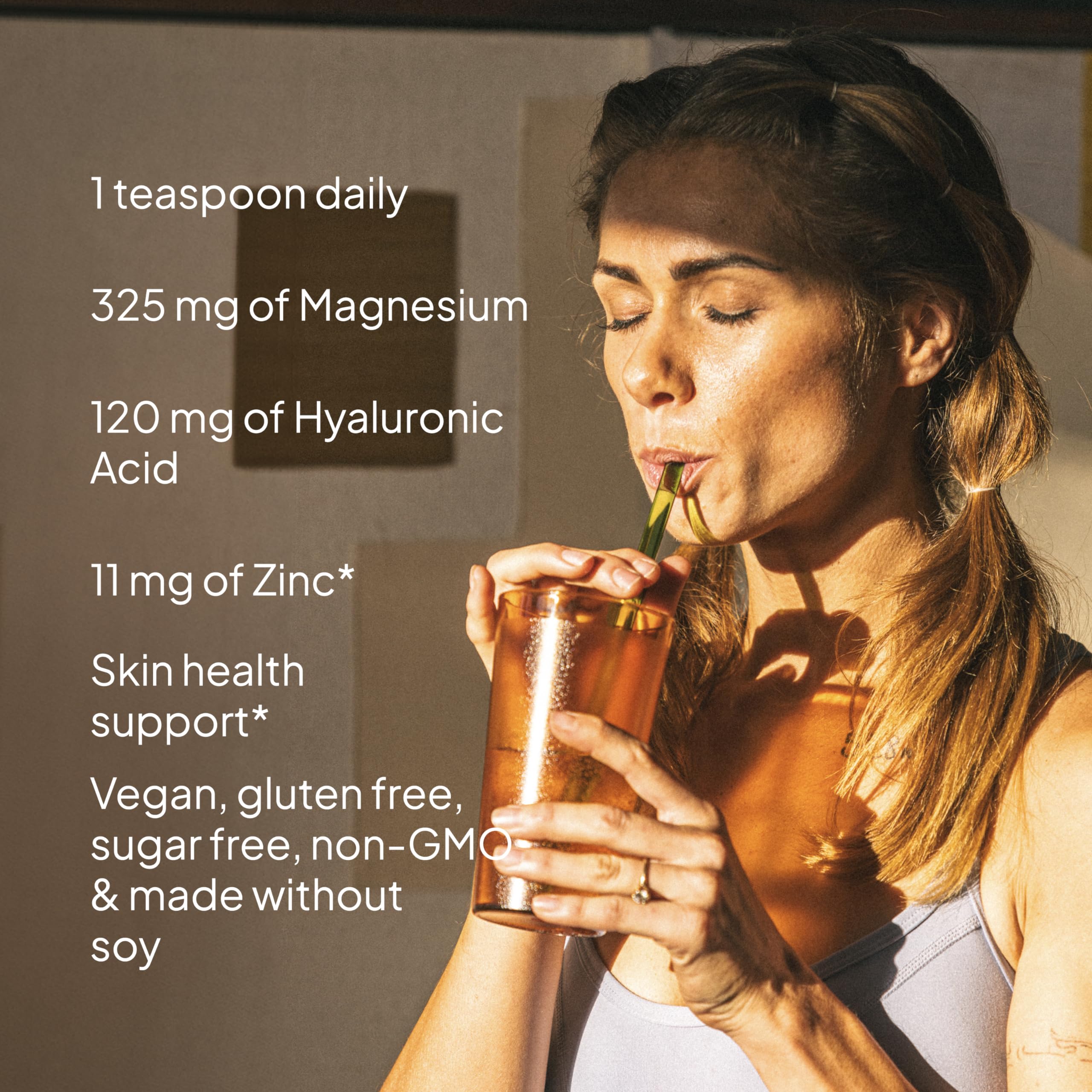 Scoop of KAL Radiant Magnesium Powder for easy daily serving in water