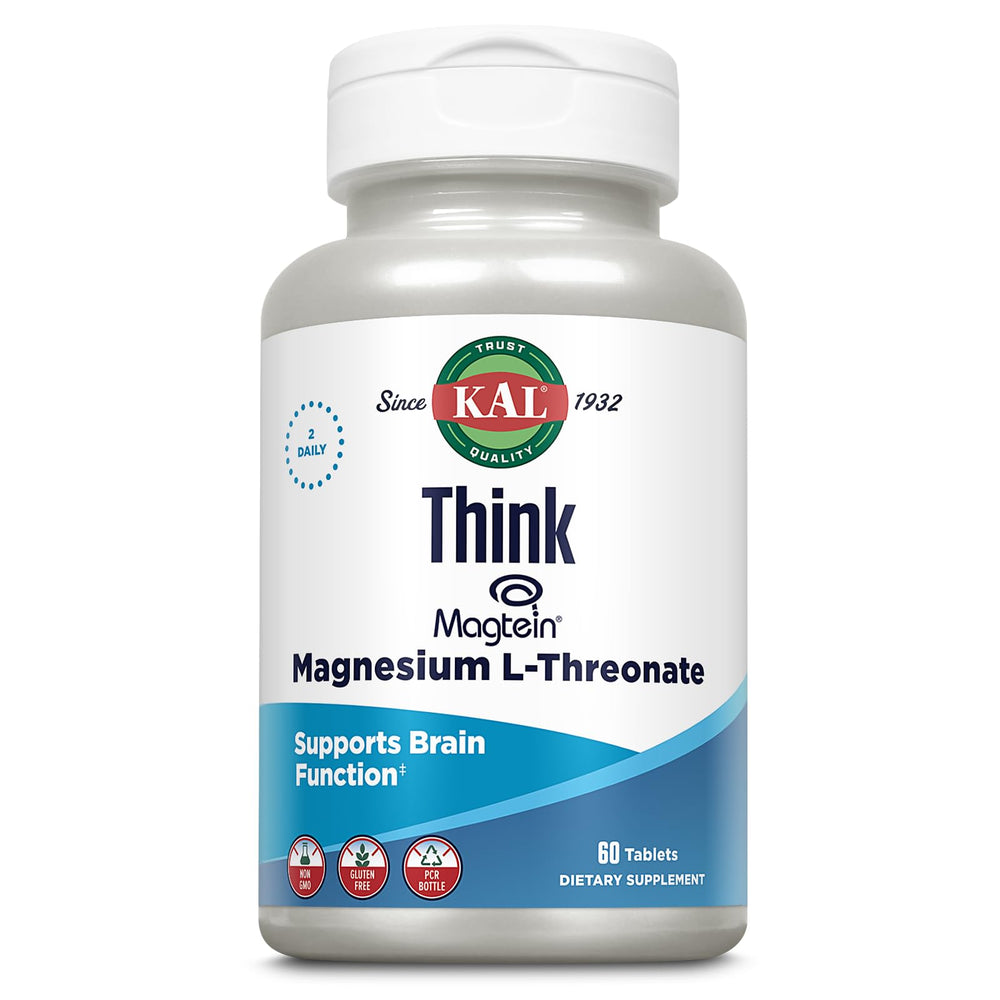 KAL Think Magnesium L-Threonate bottle on a desk for daily focus support