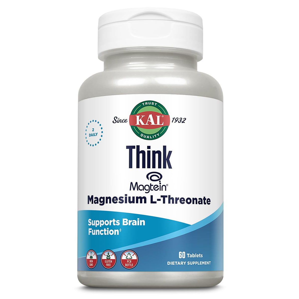 KAL Think Magnesium L-Threonate bottle on a desk for daily focus support
