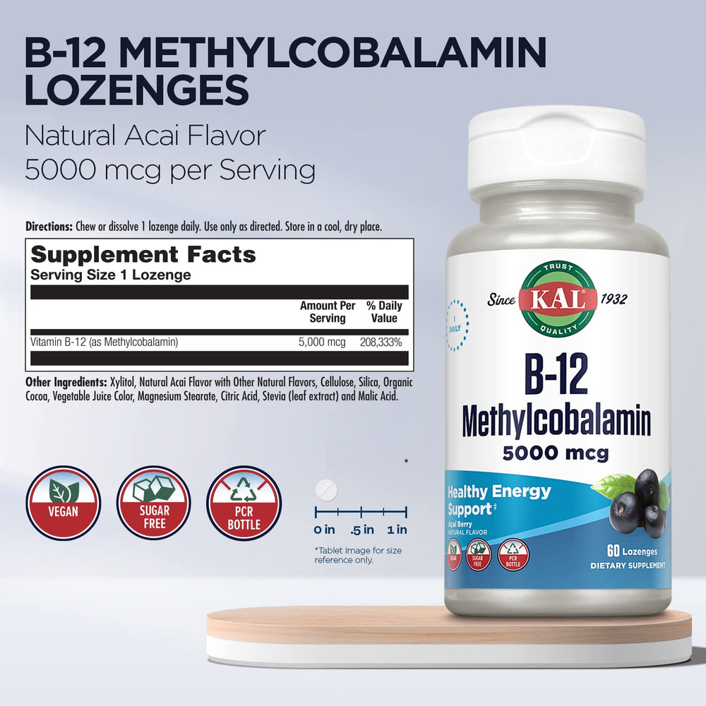 KAL lozenges label front emphasizing purity and potency