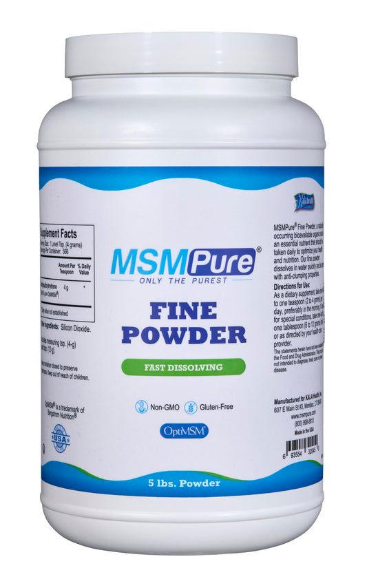 KALA HEALTH MSMPure fast dissolving powder bottle supports joint comfort and mobility