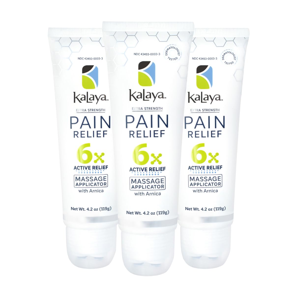 Kalaya Naturals cream on back shows relief potential for everyday tension.