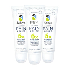 Kalaya Naturals cream on back shows relief potential for everyday tension.