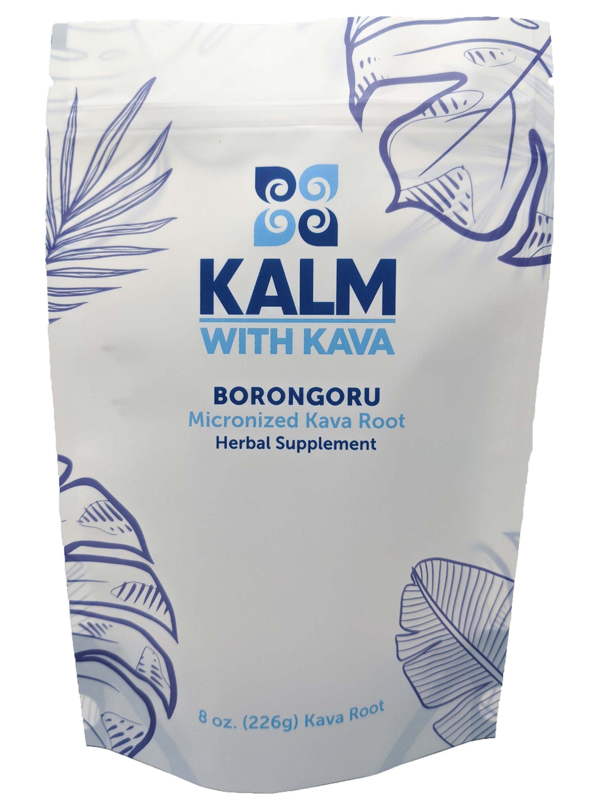 KALM Borongoru micronized kava bottle-pour for fast, calm vibes