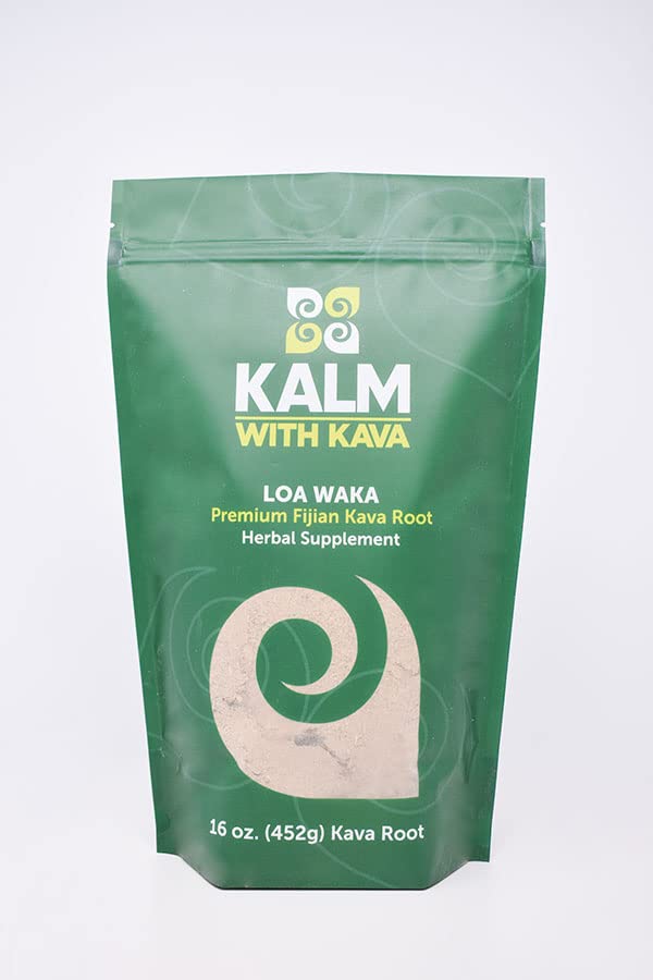 KALM Kava Loa Waka traditional grind bottle for calm, balanced evenings.