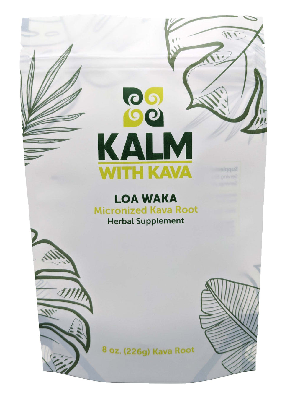 KALM Loa Waka micronized kava powder bag for quick, mess-free relaxation