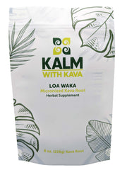 KALM Loa Waka micronized kava powder bag for quick, mess-free relaxation