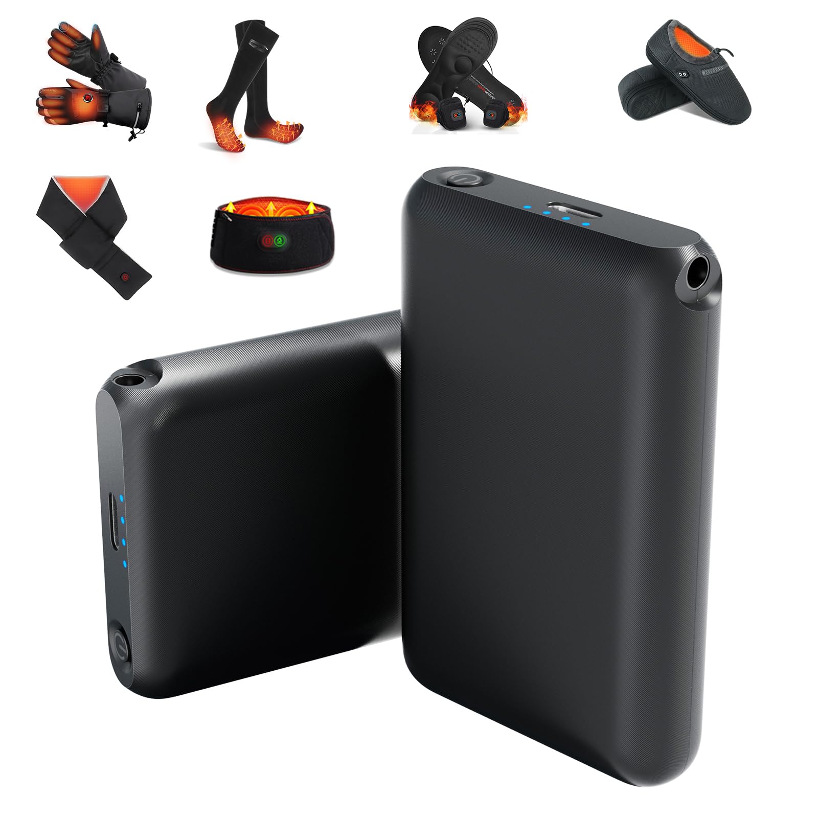 Kamlif 7.4V 3000mAh battery pack front view powers heated gear