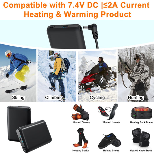 Kamlif battery pack side view compact design fits pockets for warmth
