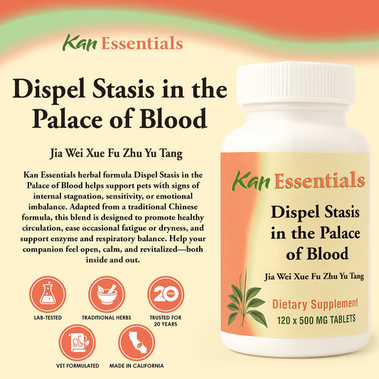 Kan Herb tablets for pets support healthy circulation and vitality.