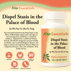 Kan Herb tablets for pets support healthy circulation and vitality.