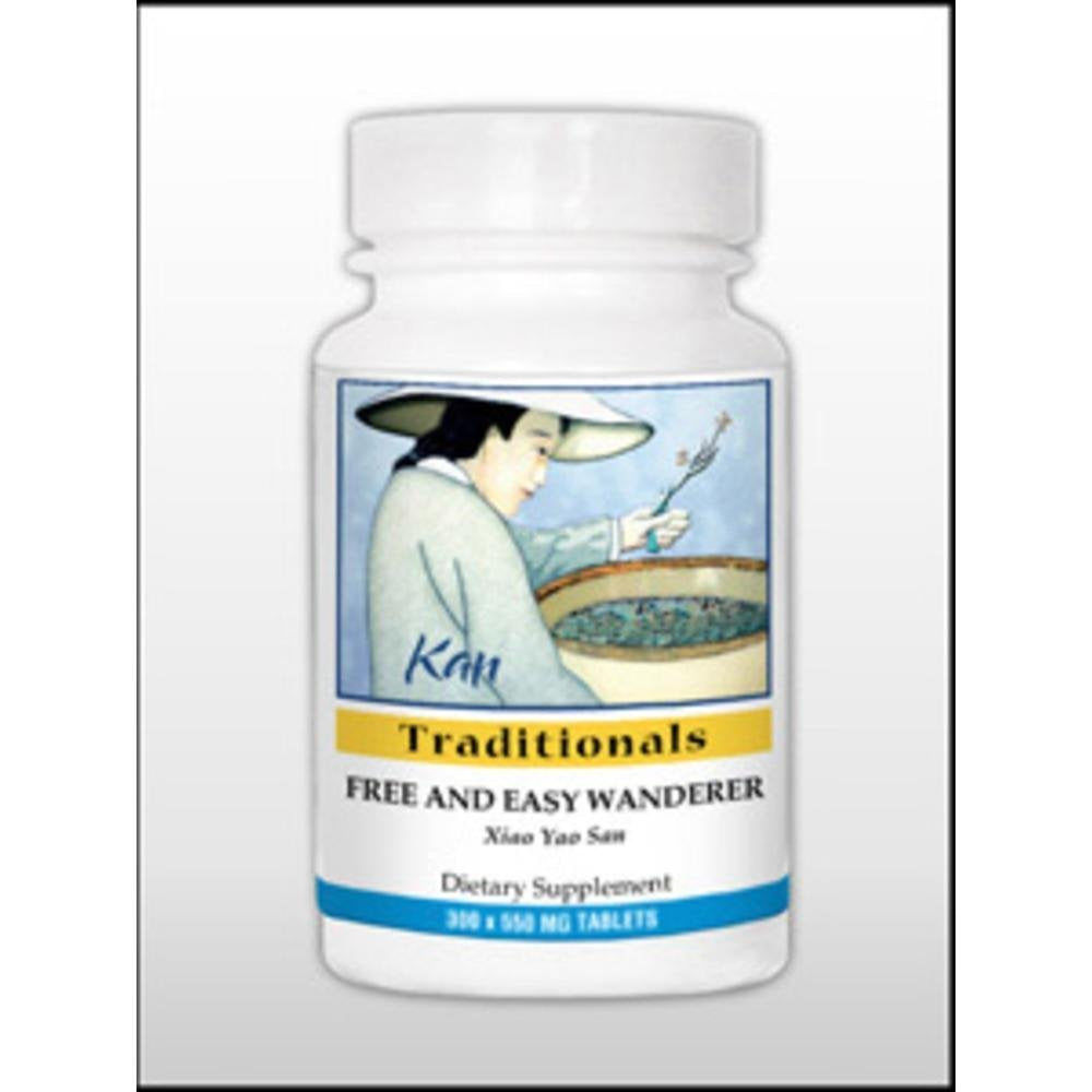 Kan Herbs Free and Easy Wanderer bottle front, traditional herbal blend for daily wellness.
