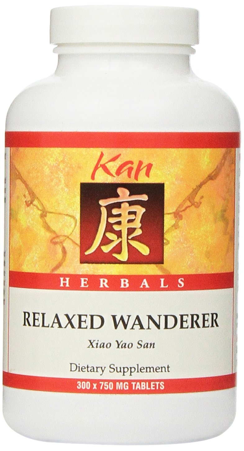 Kan Herb Relaxed Wanderer bottle with 300 tablets for daily calm.