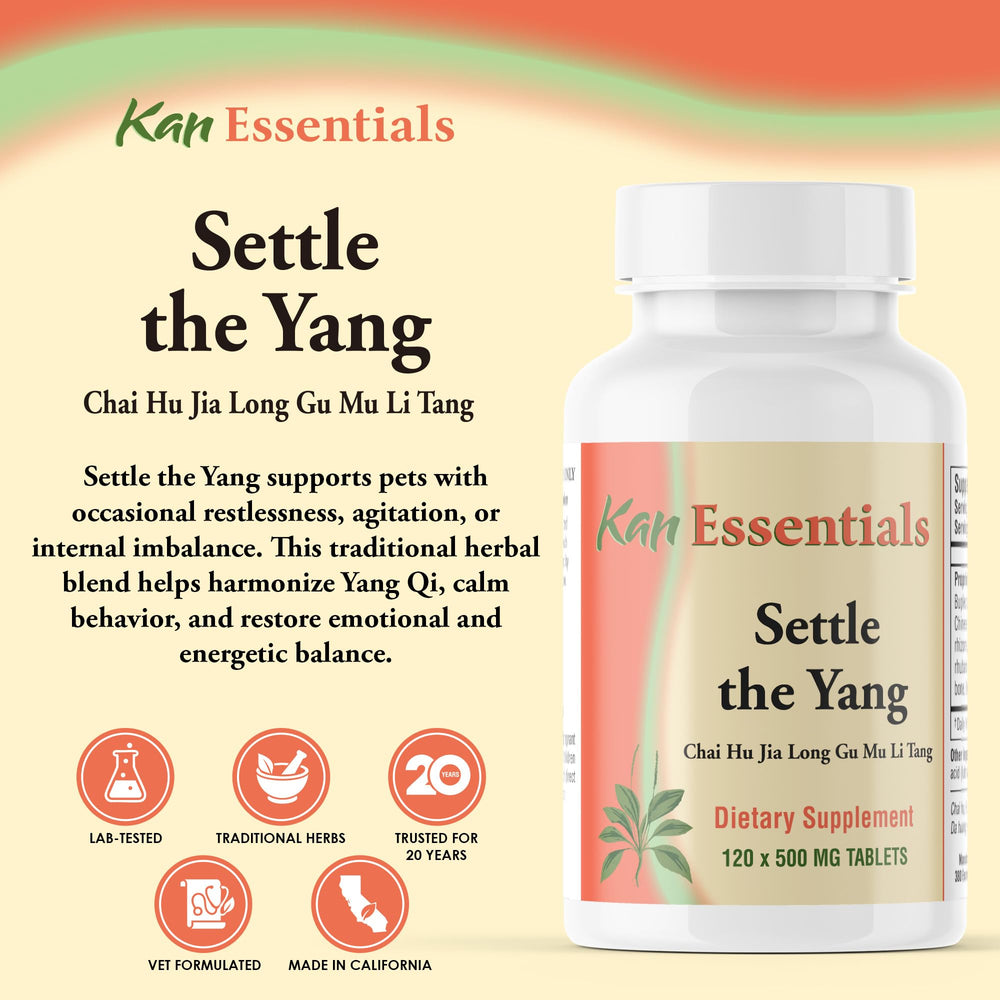 Kan Herbs Settle the Yang bottle – side view showcasing packaging and quality.