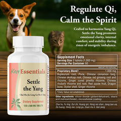 Kan Herbs Settle the Yang label detail—traditional blend origin and usage cues.
