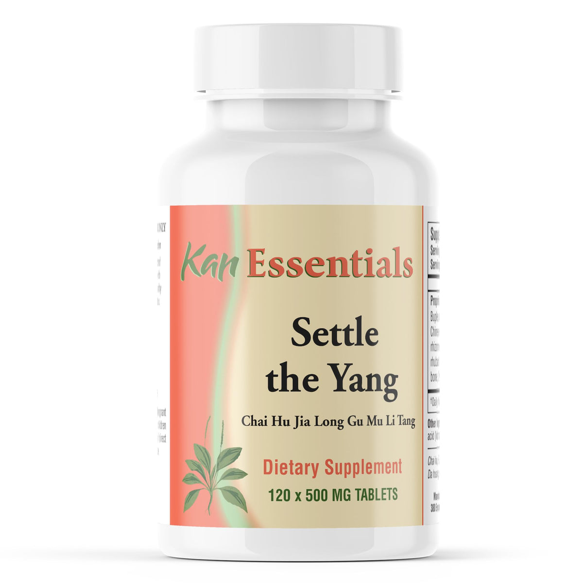 Kan Herbs Settle the Yang tablets – front view emphasizing calm behavior support for pets.