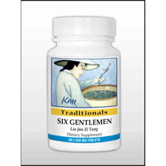 Kan Herbs Six Gentlemen 60-tabs bottle for daily energy support and balanced wellness.