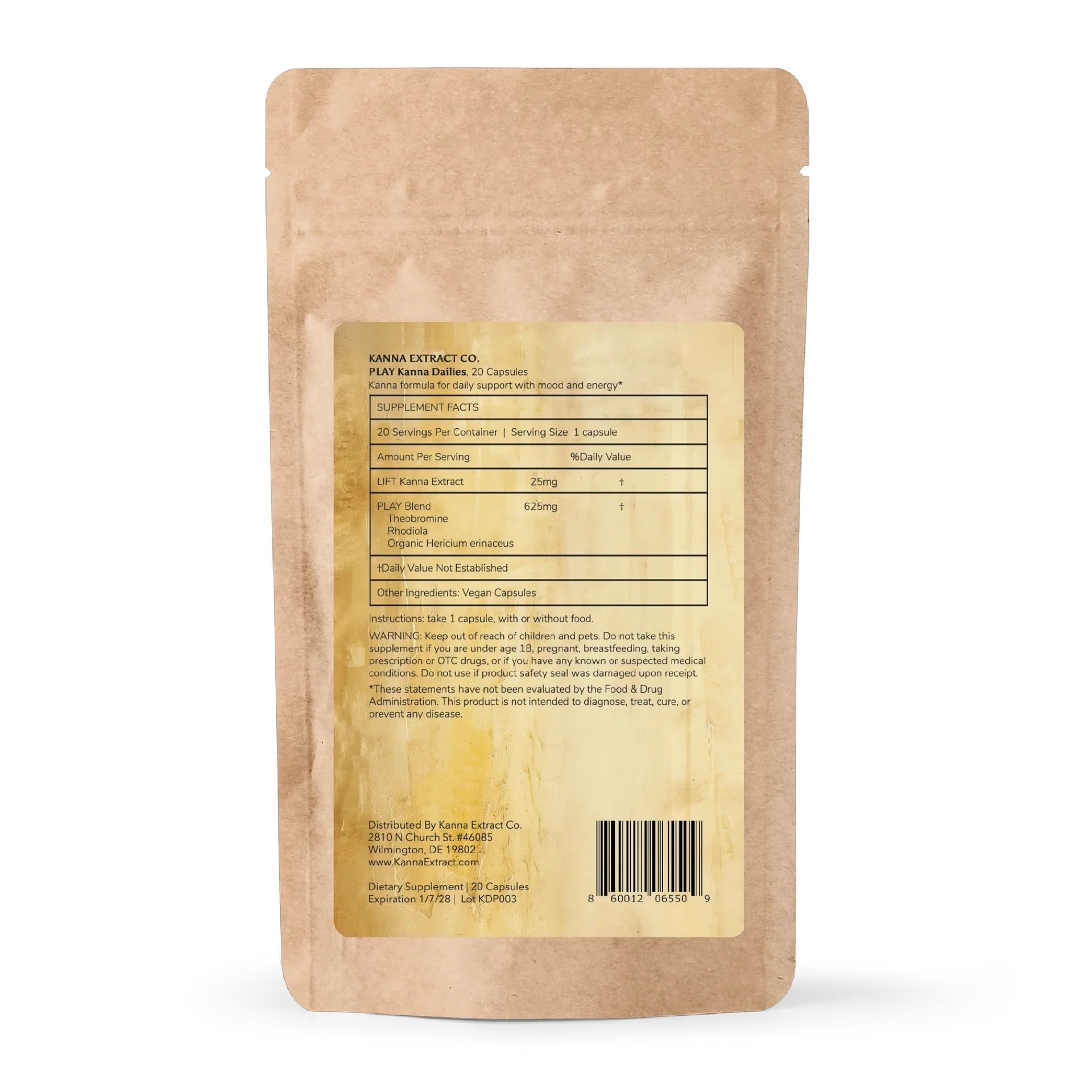Kanna Extract Co. ethically sourced capsules with transparent supply chain.