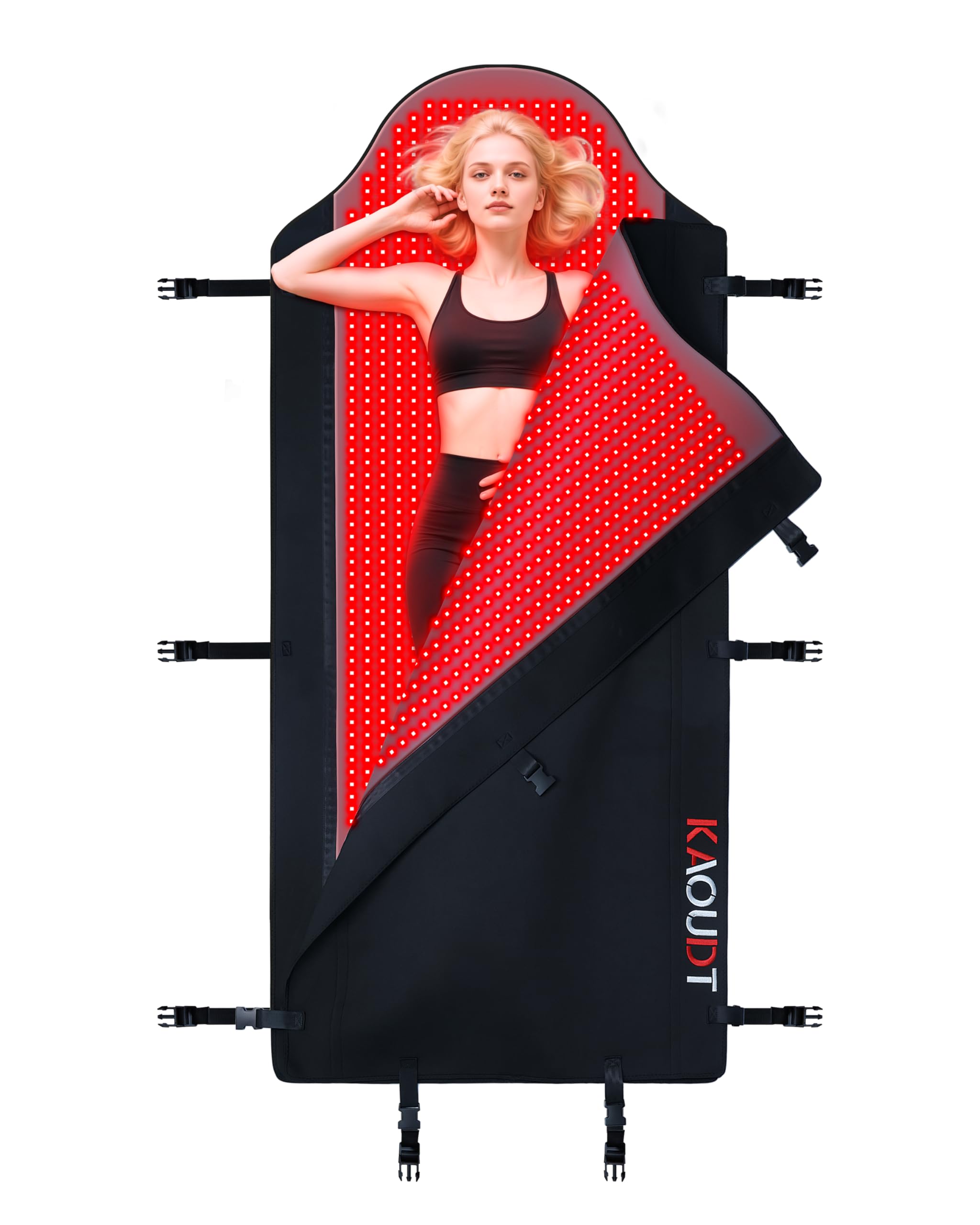 Kaoudt full-coverage red light mat showing the broad layout for whole-body sessions
