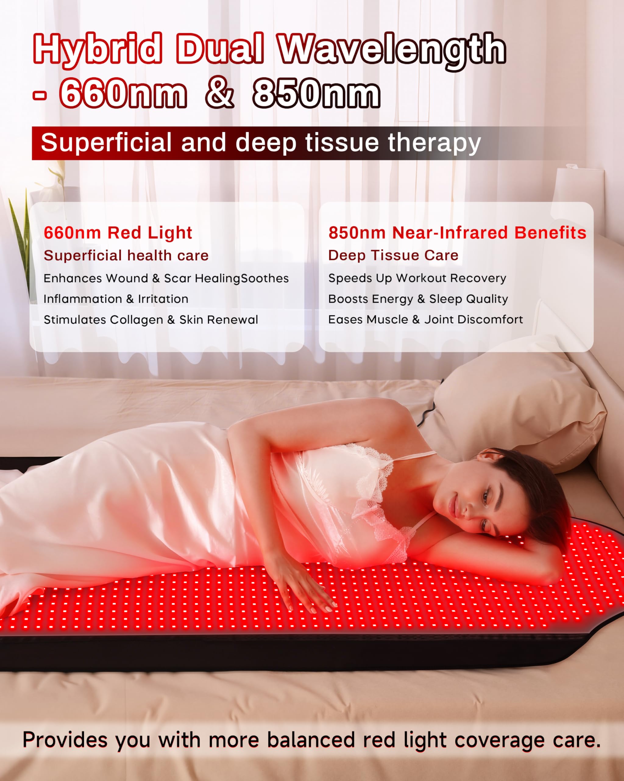 Kaoudt mat with adjustable modes and brightness settings for comfort