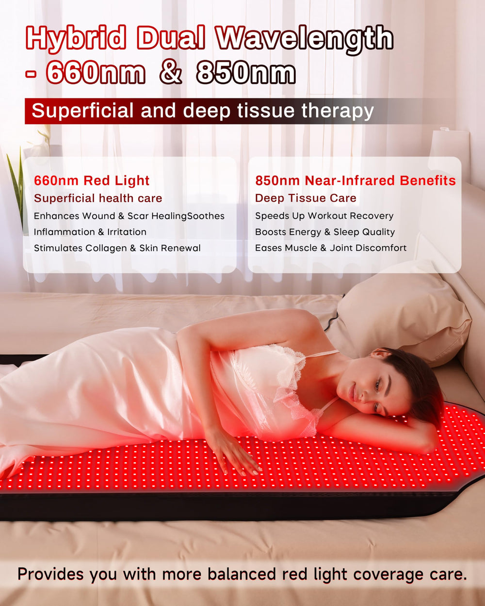 Kaoudt mat with adjustable modes and brightness settings for comfort