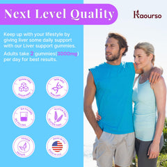 Kaourso Liver Detox Gummies zero-sugar label signals calorie-friendly option