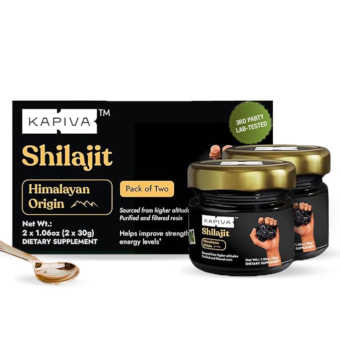 Kapiva Shilajit resin from Himalayan origin enhances daily energy and focus