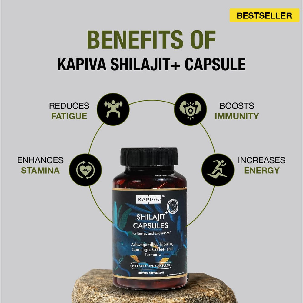 Kapiva Shilajit resin label detail highlighting purity