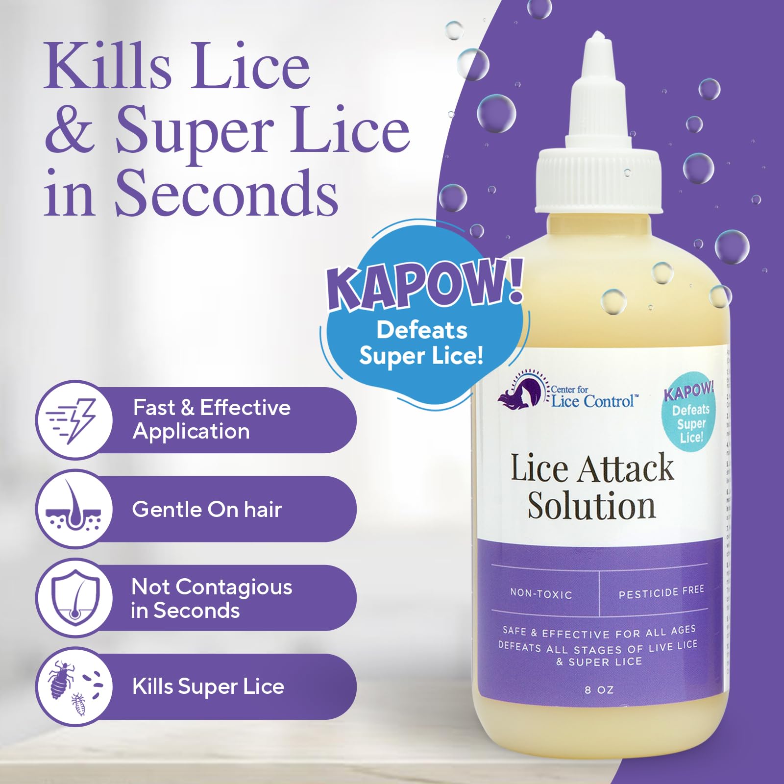Kapow product visual highlighting lice eggs for removal consideration