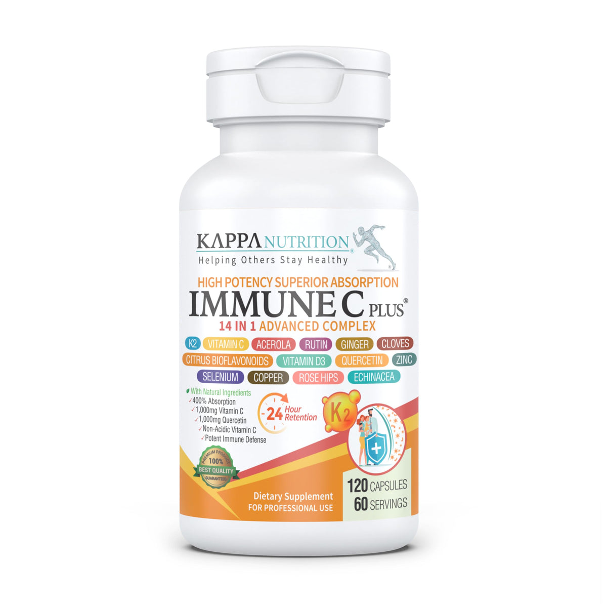 Kappa Nutrition Immune C Plus bottle front for daily immune support