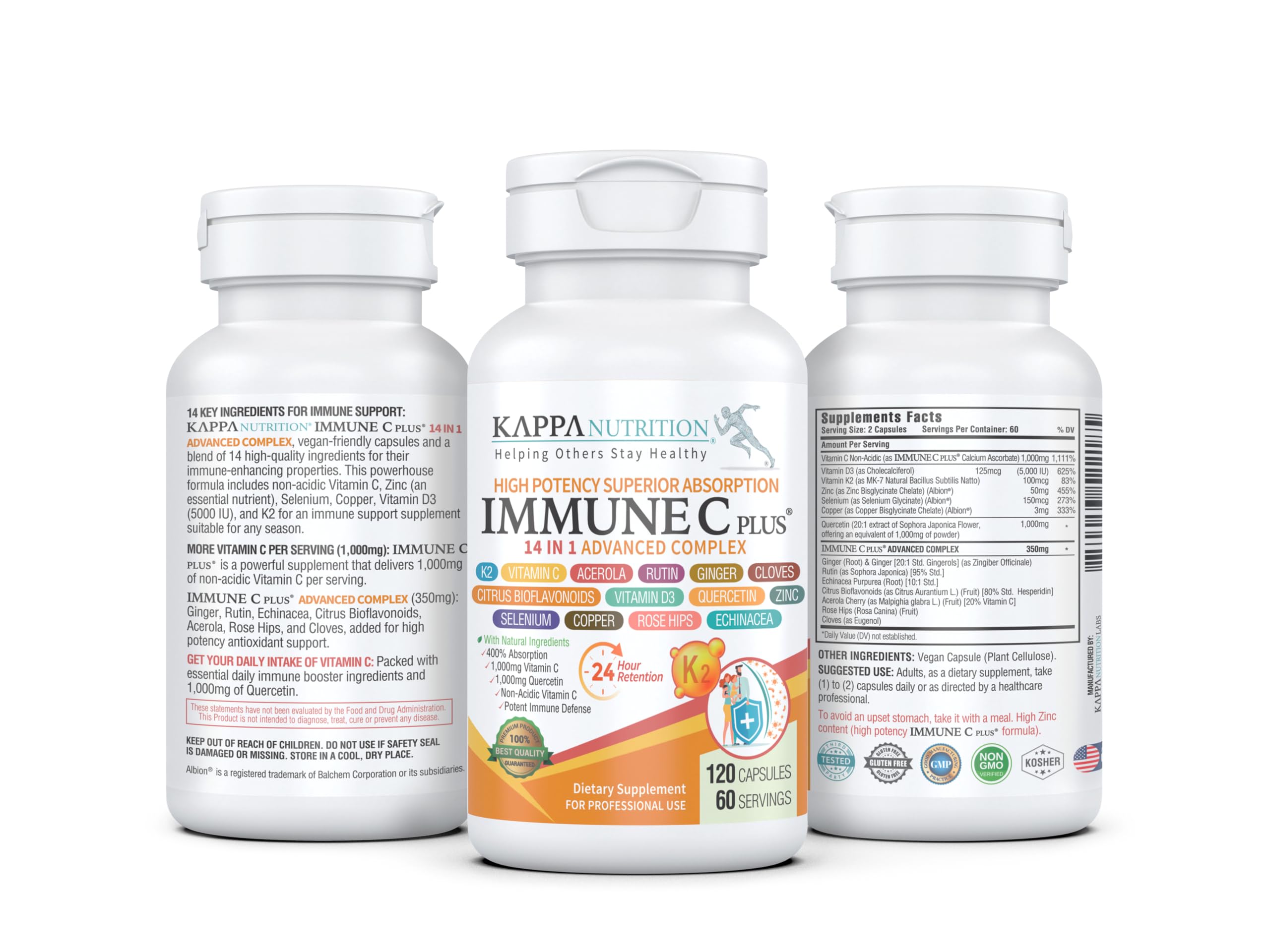 Kappa Nutrition Immune C Plus capsules close-up highlighting high-potency design