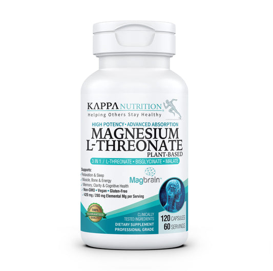 Kappa Nutrition MagBrain bottle front showing high-potency brain-support magnesium.