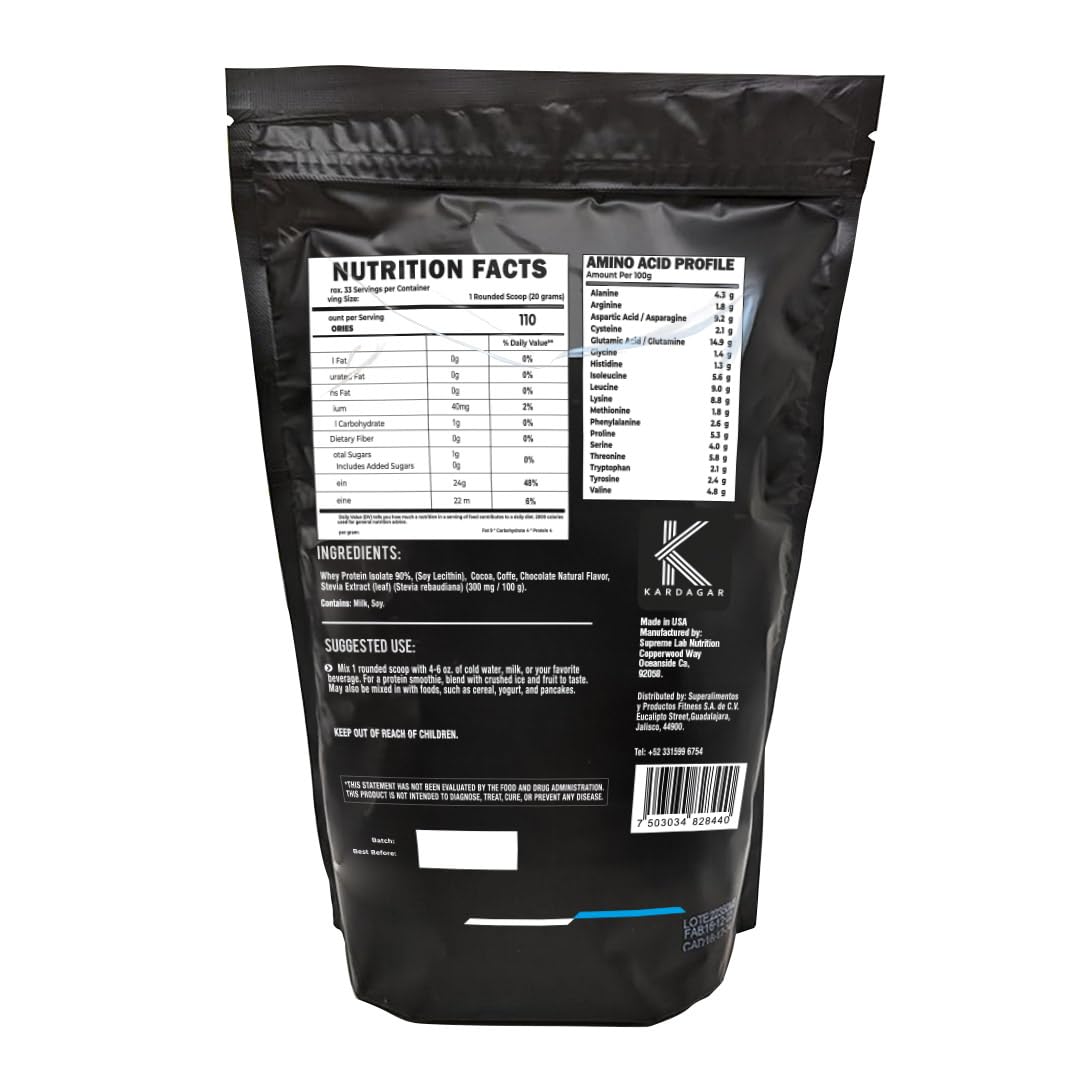KARDAGAR Premium Whey Protein Mocha label detailing ingredients