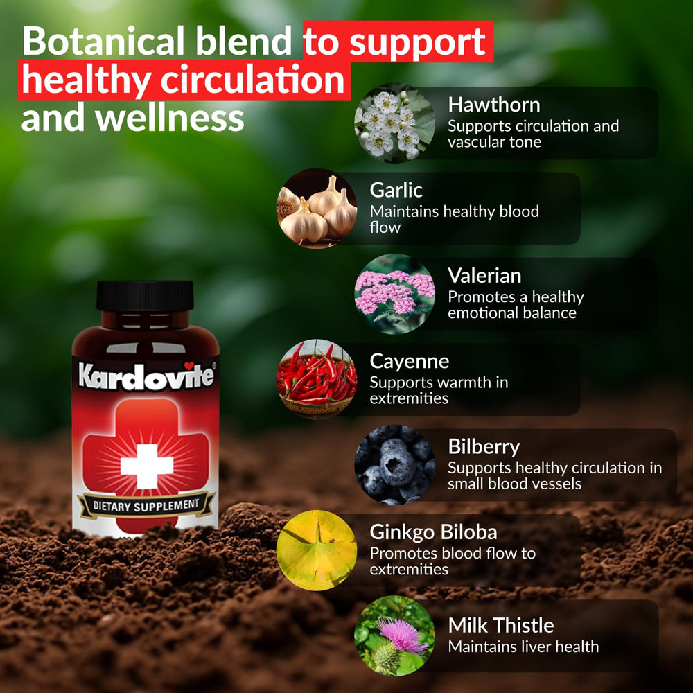 Kardovite bottle label detail emphasizes natural ingredients