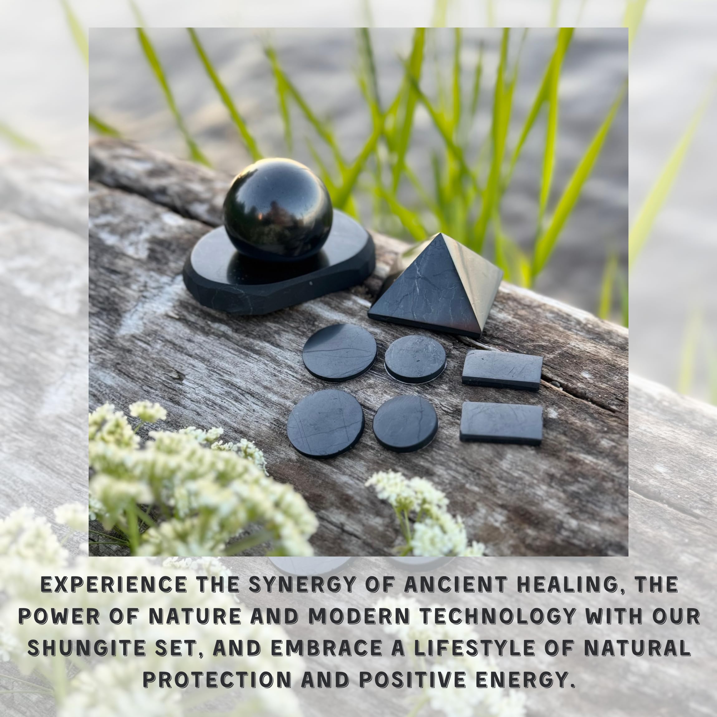 KARELIANMASTERS Shungite plate stand demonstrates simple placement