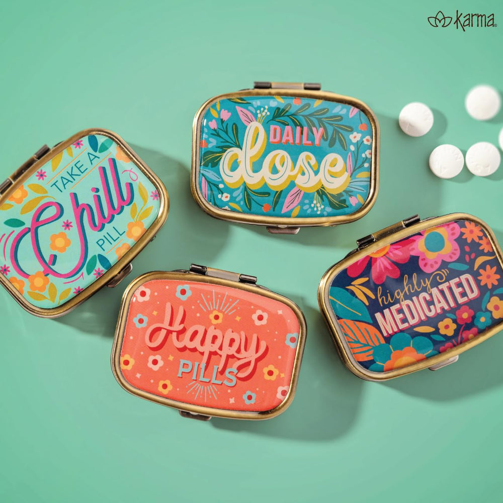 Karma Travel Pill Case compact design fits a week’s worth of pills.