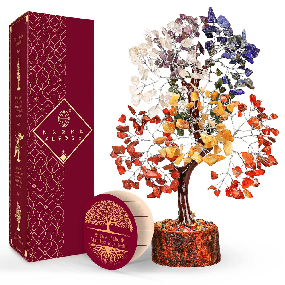 KARMAPLEDGE 7 Chakra Tree Base displaying grounding energy for meditation spaces