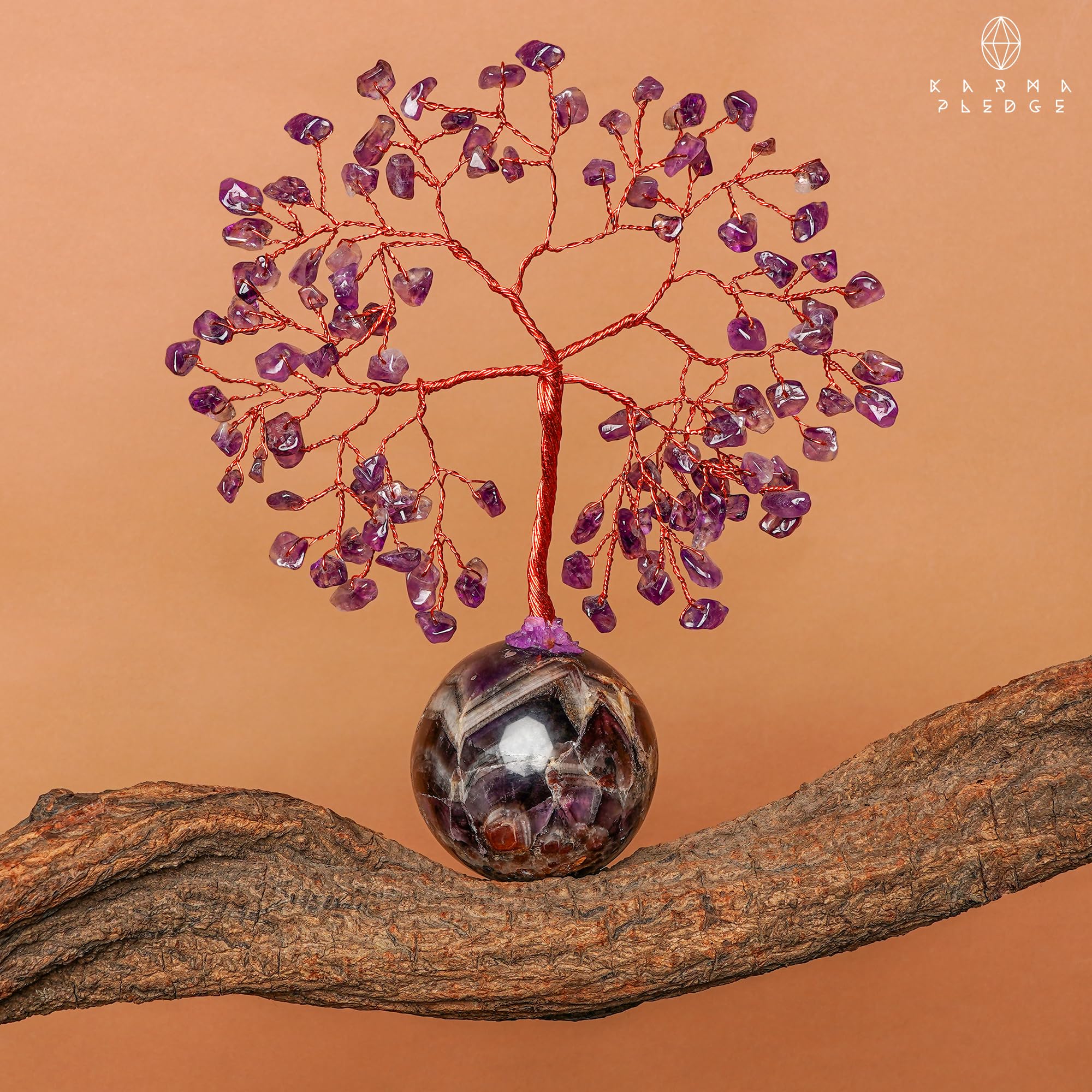 KARMAPLEDGE Fully arranged amethyst tree ready to elevate any room.