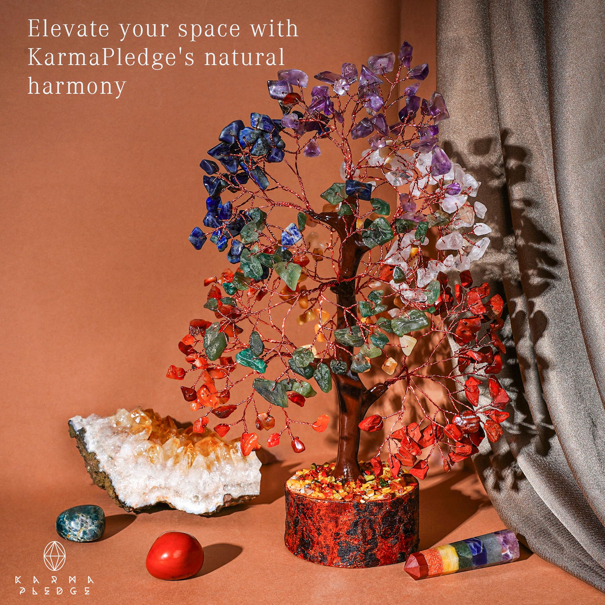 KARMAPLEDGE crystal tree as home decor enhances energy in living spaces.