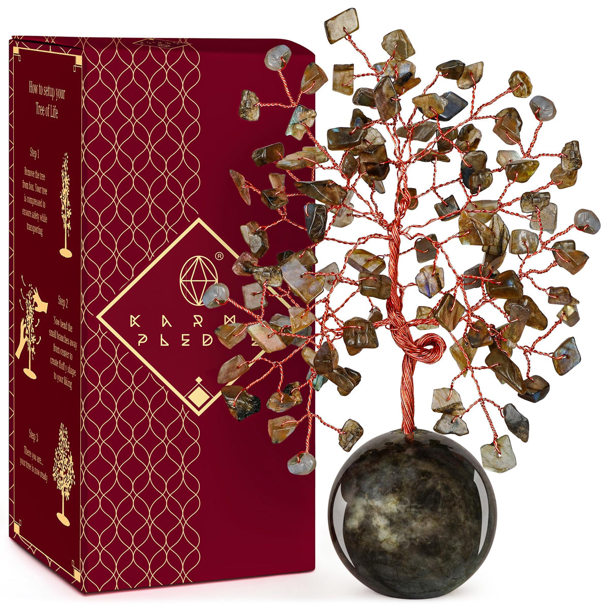 KARMAPLEDGE crystal tree of life base enhancing positive energy in your living space