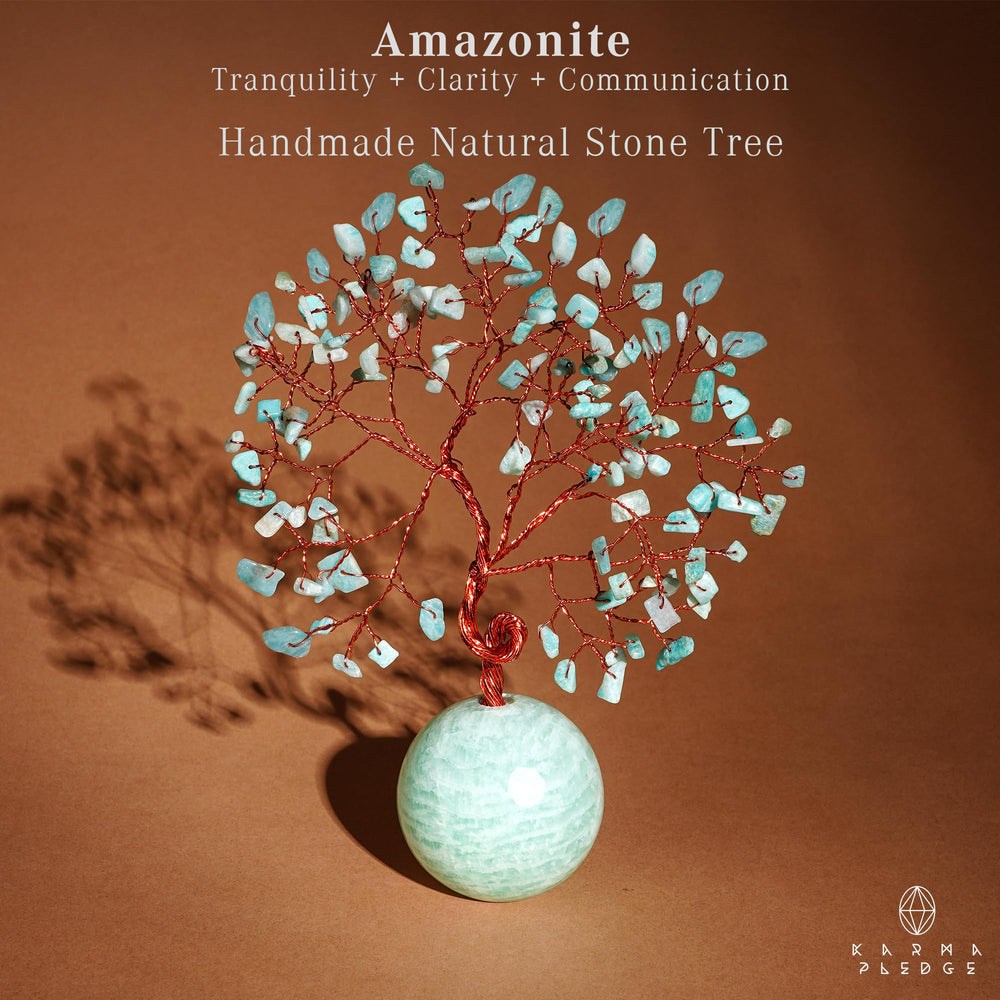 KARMAPLEDGE Crystal Tree of Life copper-wire design highlighted for elegant décor