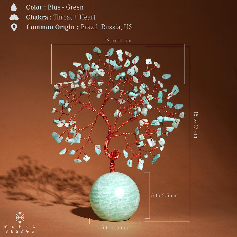 KARMAPLEDGE Crystal Tree of Life crystal-ball base showcasing natural quartz beads