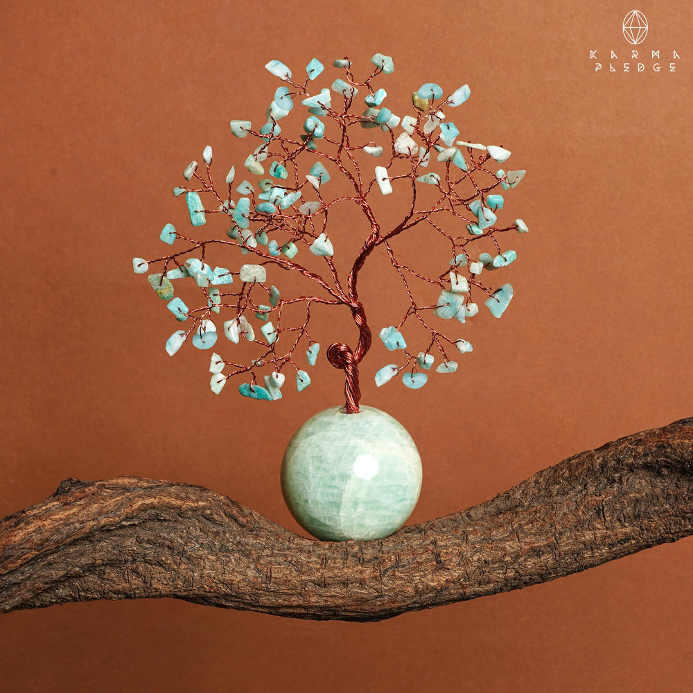 KARMAPLEDGE Crystal Tree of Life handcrafted sculpture with natural variations