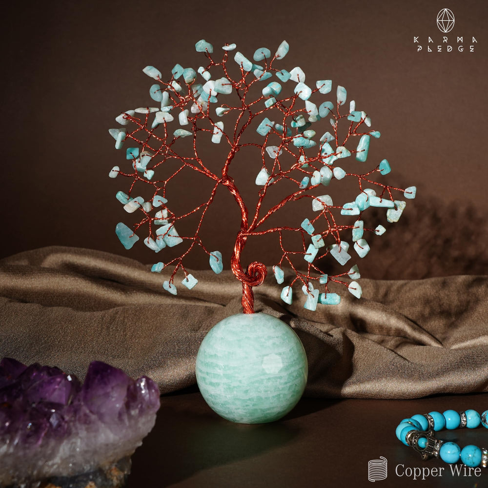 KARMAPLEDGE Crystal Tree of Life room décor ideal for desks and shelves