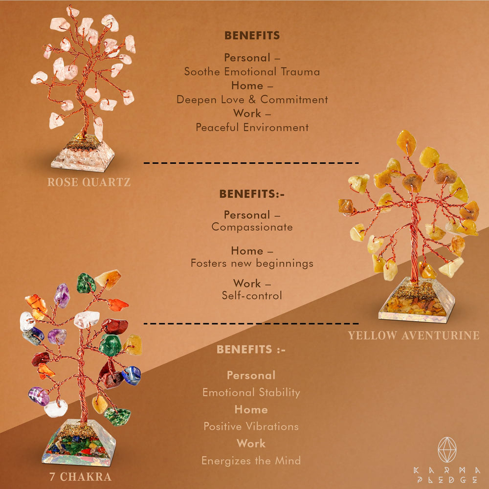 KARMAPLEDGE handcrafted copper wire tree adds refined artistry to any desk