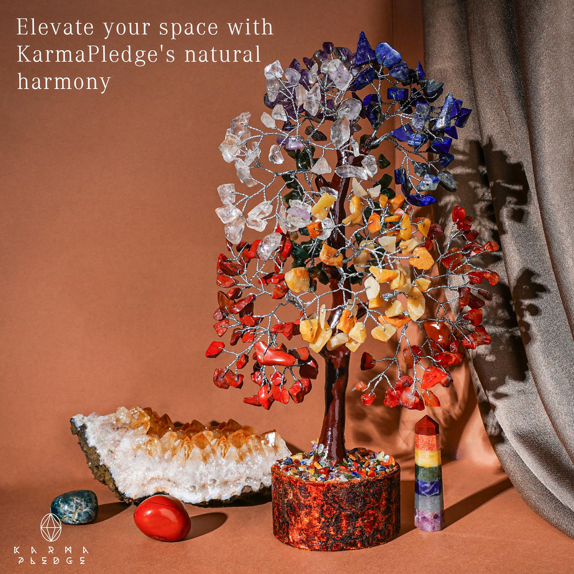 KARMAPLEDGE wooden base decor complements living rooms and desks