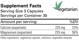 Karuna Cal/Mag Aspartate 1:1 capsules close-up for easy daily dosing